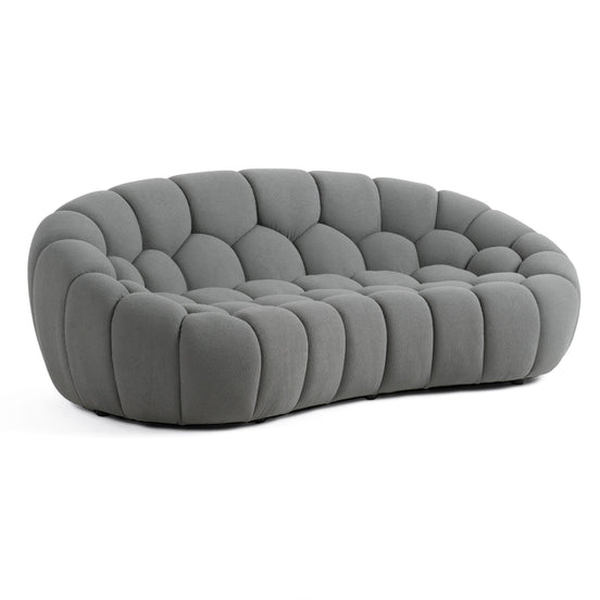 Yolonda - Modern Curved Light Grey Fabric Sofa Set - image 2