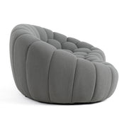 Yolonda - Modern Curved Light Grey Fabric Loveseat - image 2