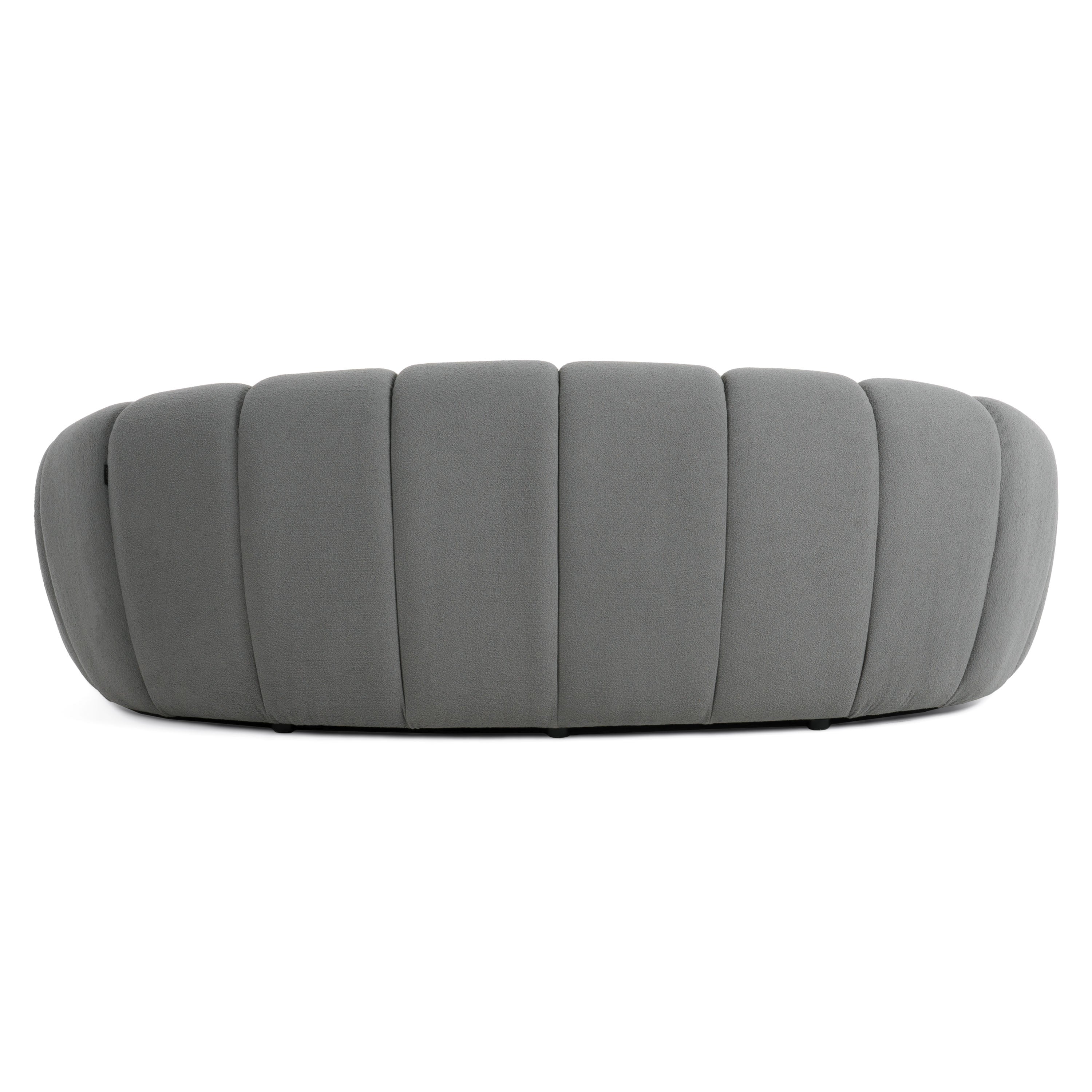 Yolonda - Modern Curved Light Grey Fabric Loveseat - image 3