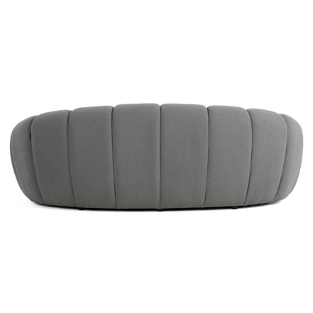 Yolonda - Modern Curved Light Grey Fabric Loveseat - image 3