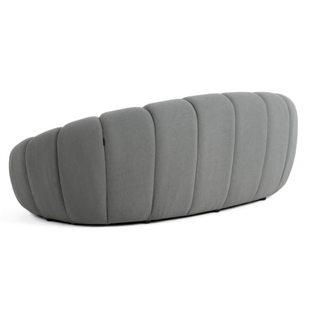 Yolonda - Modern Curved Light Grey Fabric Loveseat - image 4