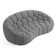 Yolonda - Modern Curved Light Grey Fabric Loveseat - image 5