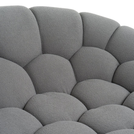Yolonda - Modern Curved Light Grey Fabric Sofa Set - image 3