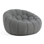 Yolonda - Modern Curved Light Grey Fabric Chair