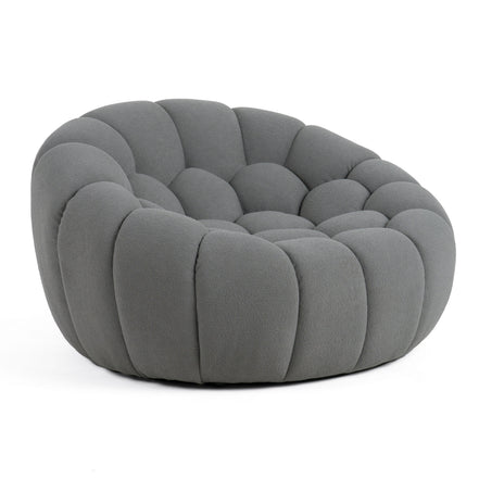 Yolonda - Modern Curved Light Grey Fabric Sofa Set - image 4