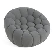 Yolonda - Modern Curved Light Grey Fabric Chair - image 2