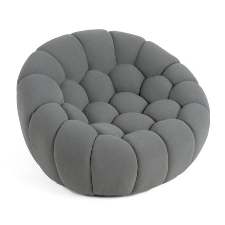 Yolonda - Modern Curved Light Grey Fabric Chair - image 2