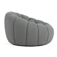 Yolonda - Modern Curved Light Grey Fabric Chair - image 3