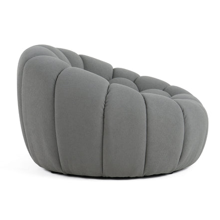 Yolonda - Modern Curved Light Grey Fabric Chair - image 3