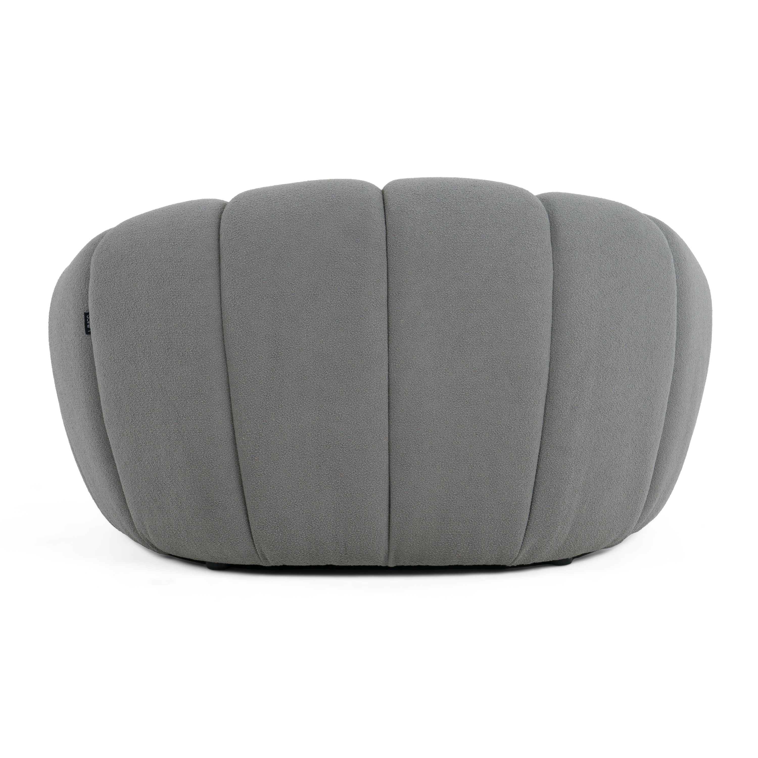 Yolonda - Modern Curved Light Grey Fabric Chair - image 4