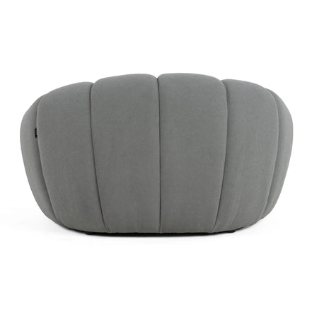 Yolonda - Modern Curved Light Grey Fabric Chair - image 4