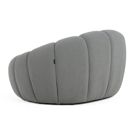 Yolonda - Modern Curved Light Grey Fabric Chair - image 5