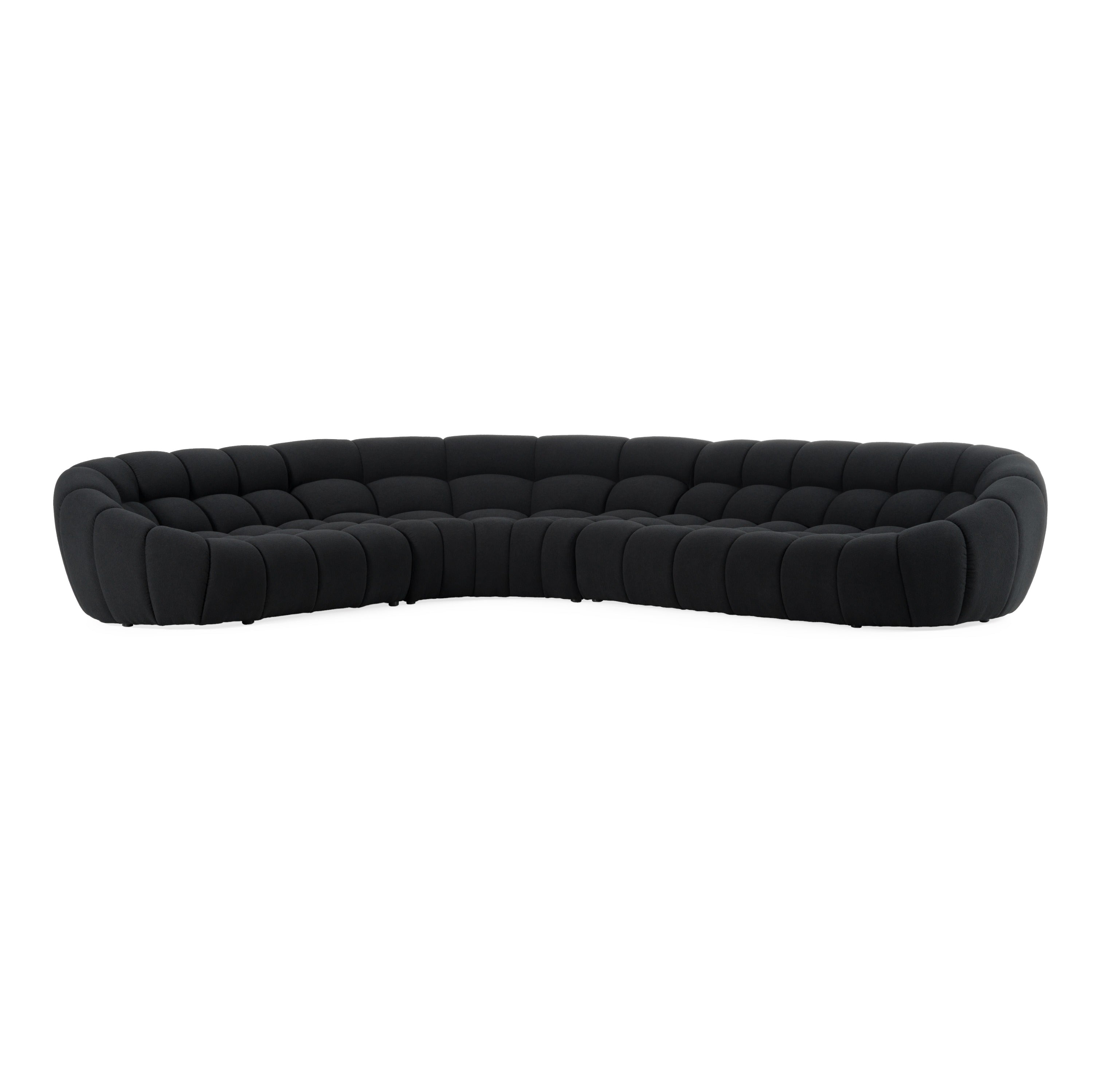 Yolonda - Black Fabric Sectional Sofa - image 2