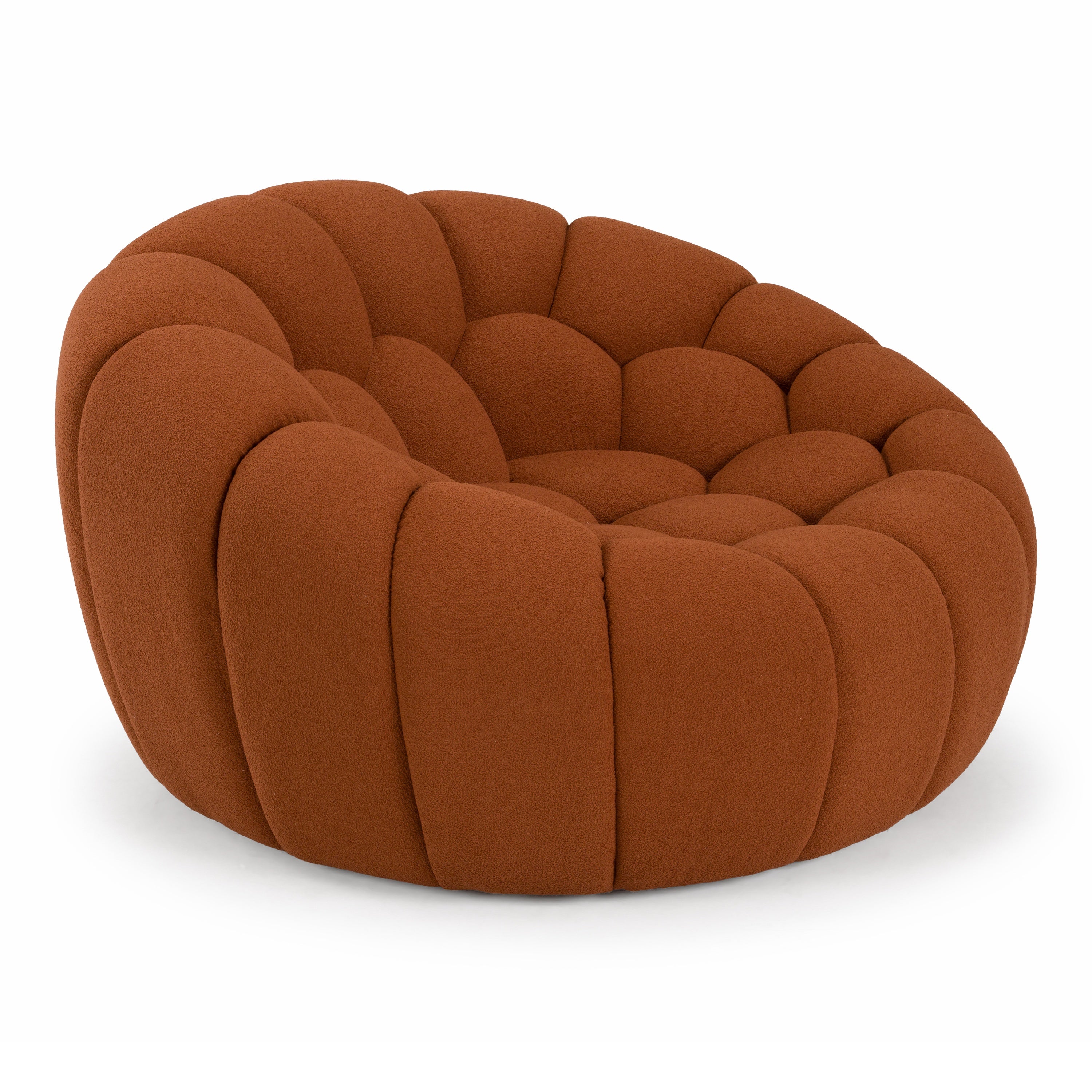 Yolonda - Modern Curved Orange Fabric Chair - image 4