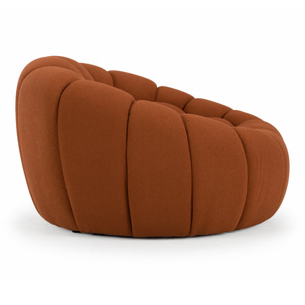 Yolonda - Modern Curved Orange Fabric Chair - image 5