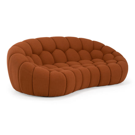 Yolonda - Modern Curved Orange Fabric Loveseat - image 4