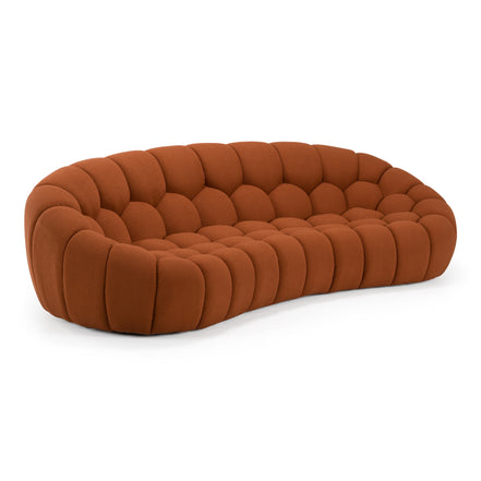 Yolonda - Modern Curved Orange Fabric Sofa - image 4