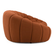 Yolonda - Modern Curved Orange Fabric Sofa - image 5