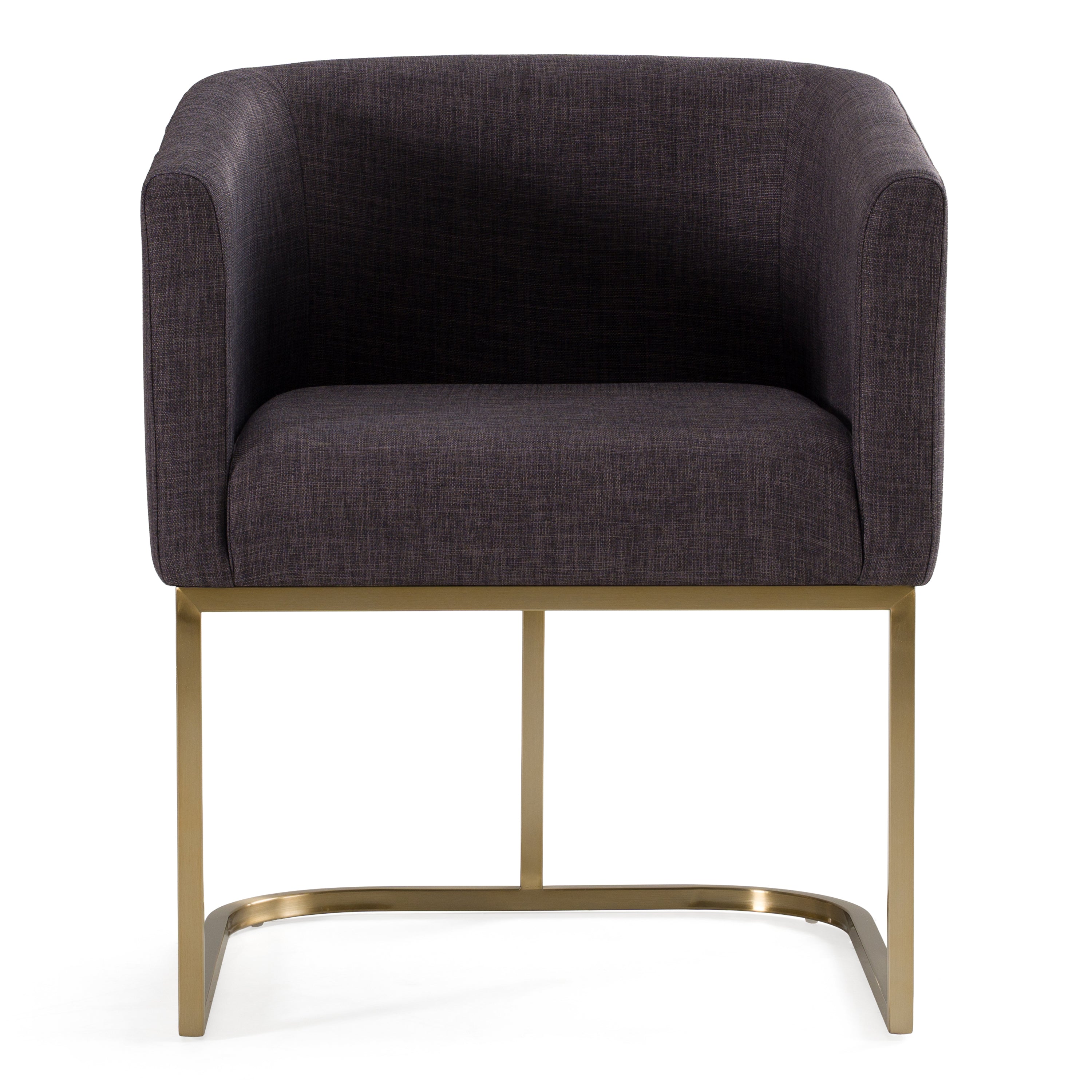 Yukon Modern Grey Fabric & Antique Brass Dining Chair - image 4