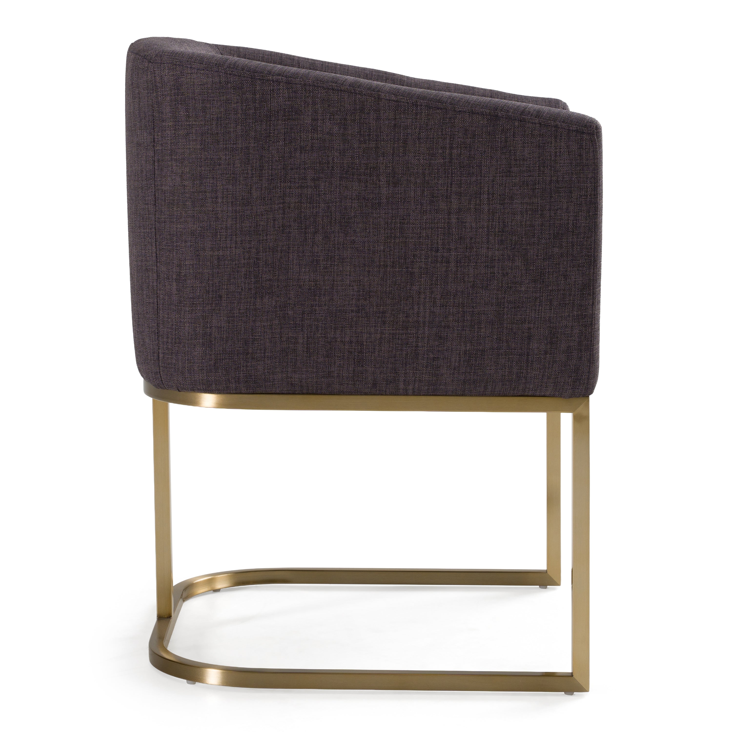 Yukon Modern Grey Fabric & Antique Brass Dining Chair - image 5
