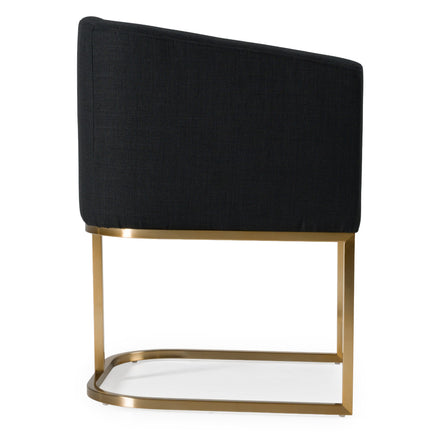 Yukon - Modern Black & Antique Brass Dining Chair - image 5