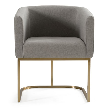 Yukon - Modern Medium Grey Fabric & Antique Brass Dining Chair - image 2