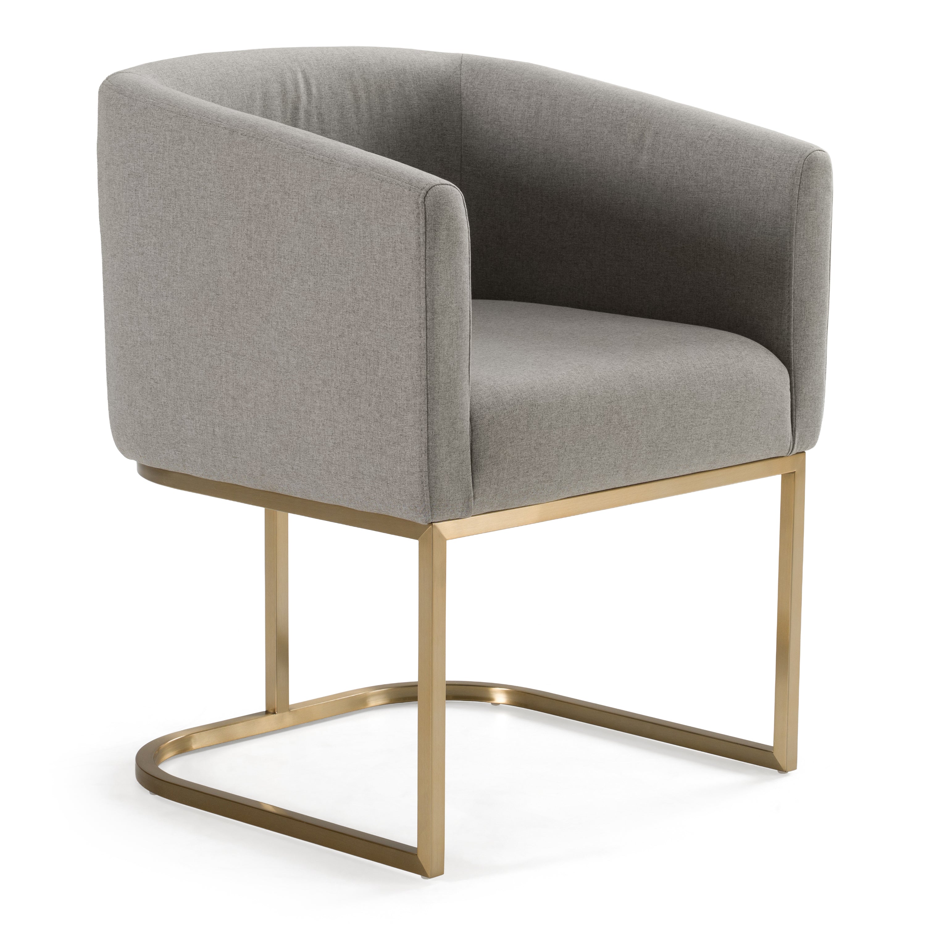 Yukon - Modern Medium Grey Fabric & Antique Brass Dining Chair - image 3