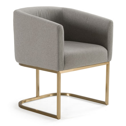 Yukon - Modern Medium Grey Fabric & Antique Brass Dining Chair - image 3