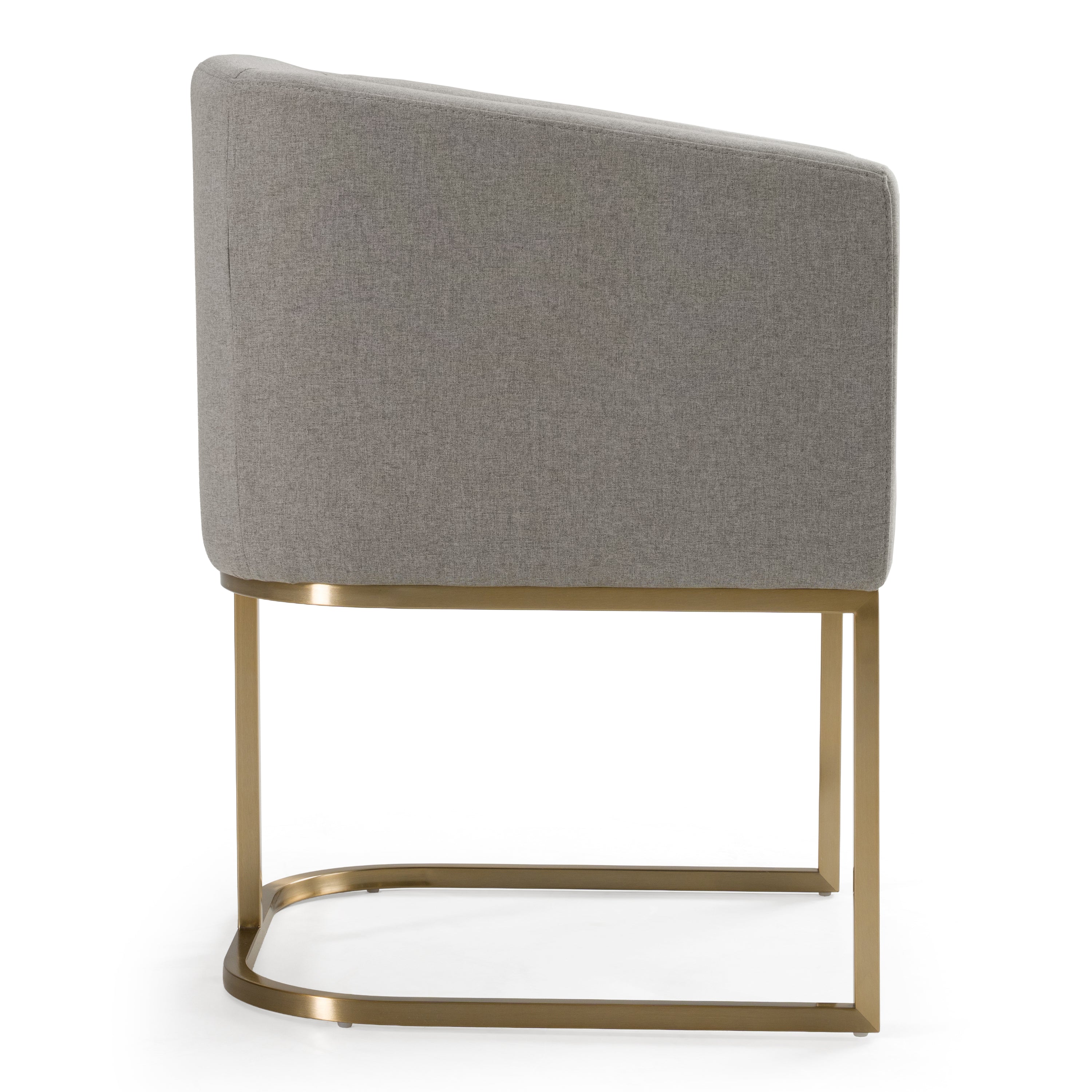 Yukon - Modern Medium Grey Fabric & Antique Brass Dining Chair - image 4