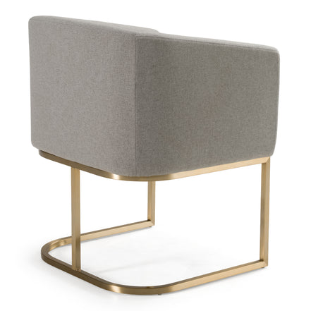 Yukon - Modern Medium Grey Fabric & Antique Brass Dining Chair - image 5