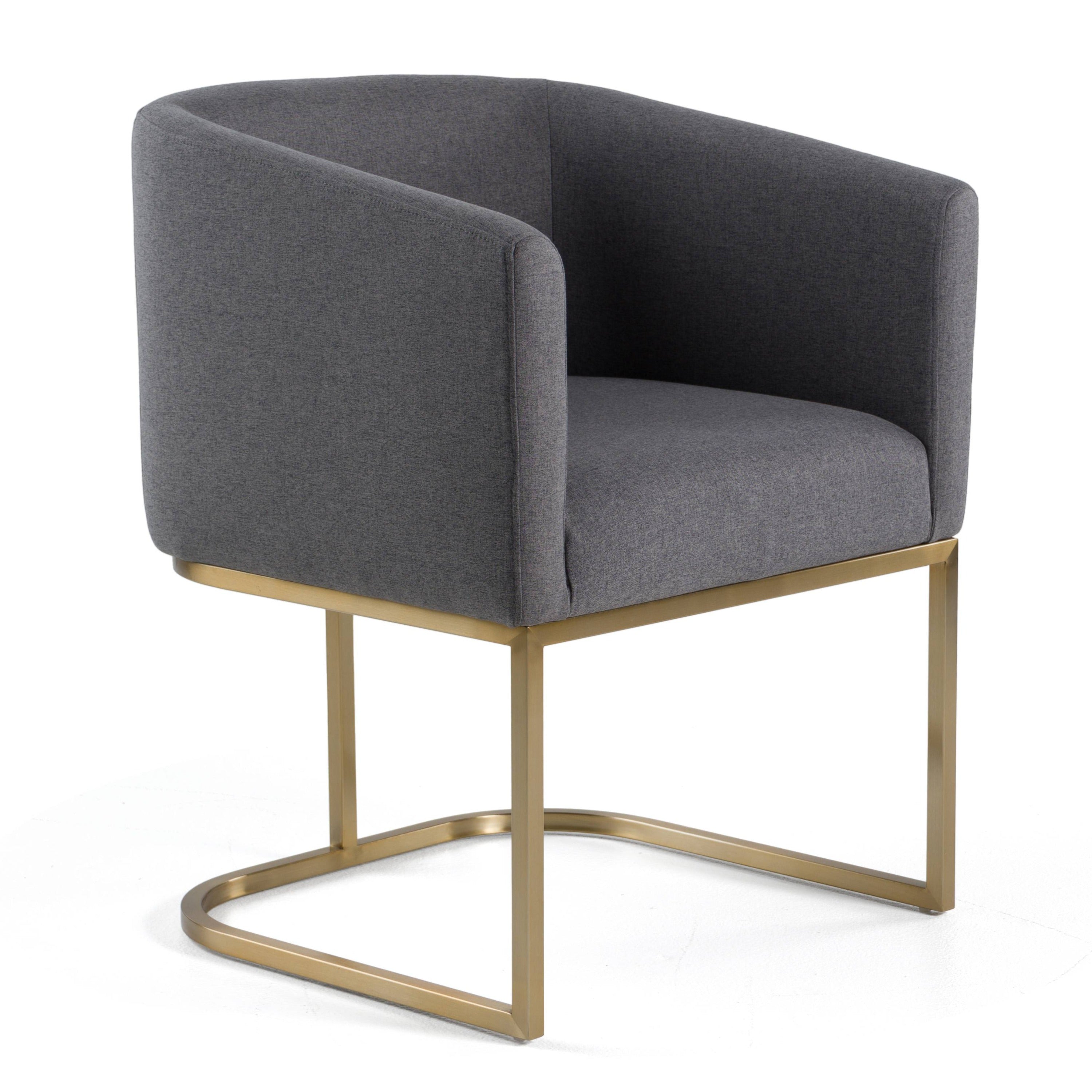Yukon - Modern Dark Grey Fabric Dining Chair