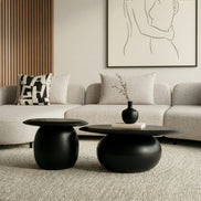 Kalvin - Modern Black Concrete Nesting Coffee Table Set - image 4
