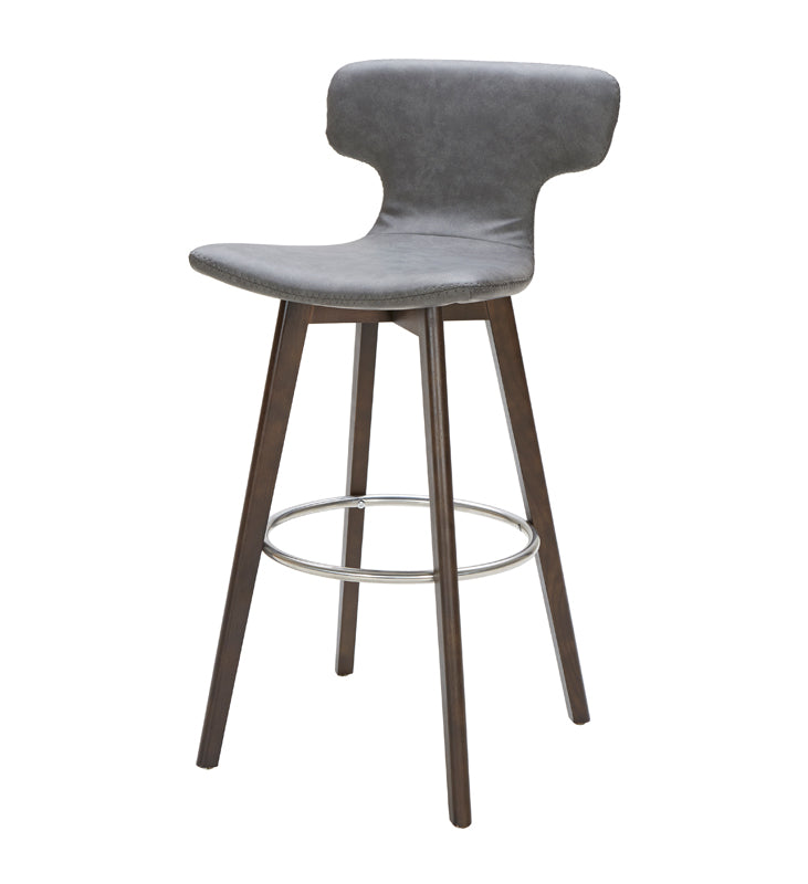 Zach Mid-Century Dark Grey Eco-Leather Bar Stool - image 3