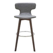 Zach Mid-Century Dark Grey Eco-Leather Bar Stool