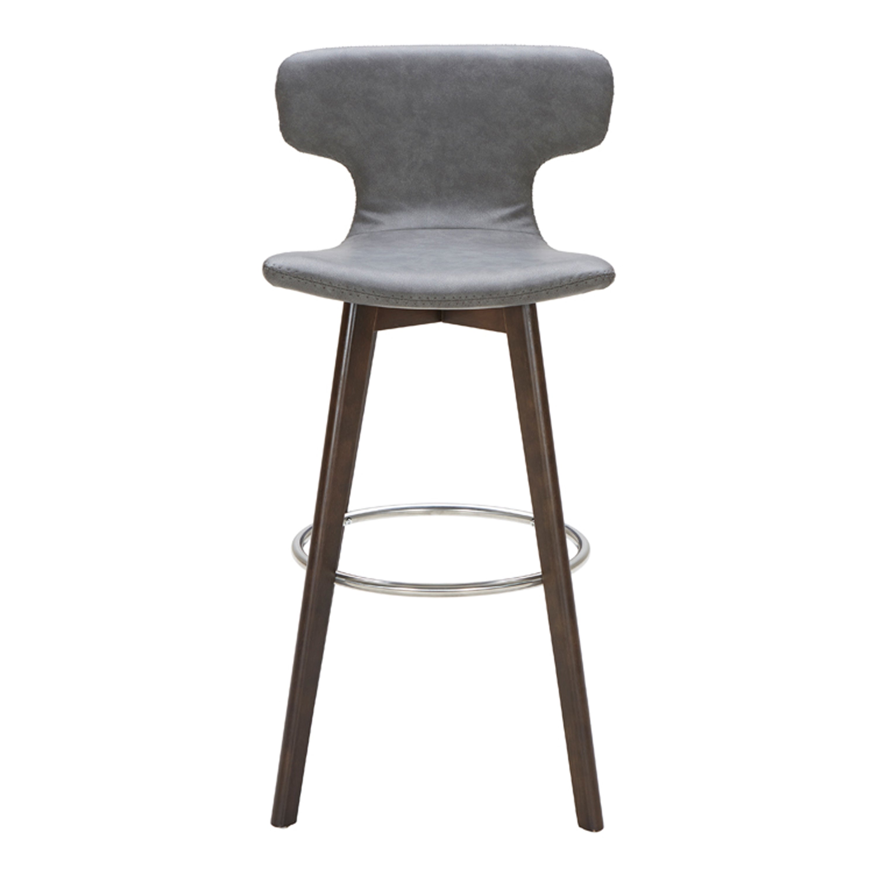 Zach Mid-Century Dark Grey Eco-Leather Bar Stool - image 5