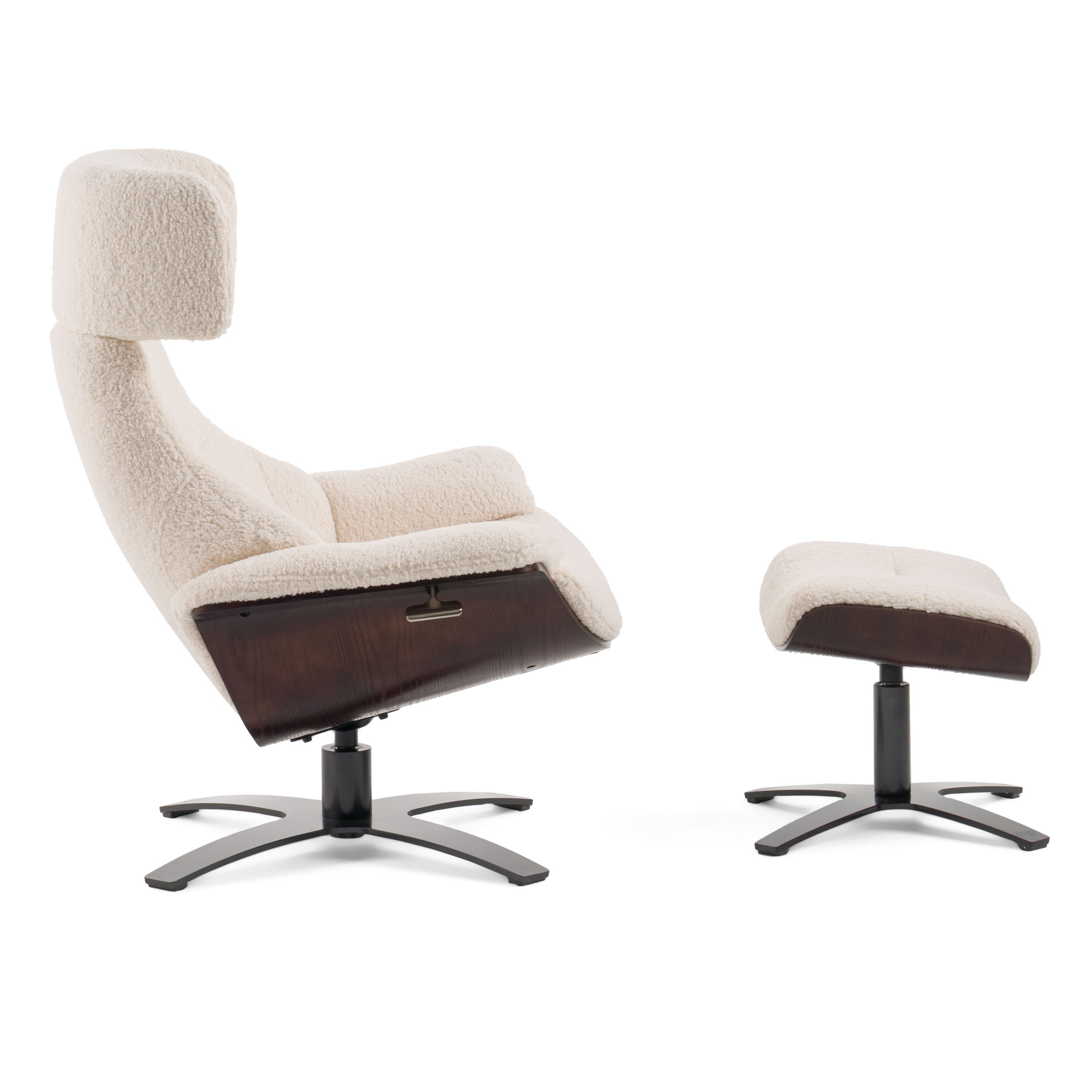 Zahara Modern Beige Lounge Chair & Ottoman - image 2