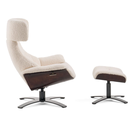 Zahara Modern Beige Lounge Chair & Ottoman - image 2