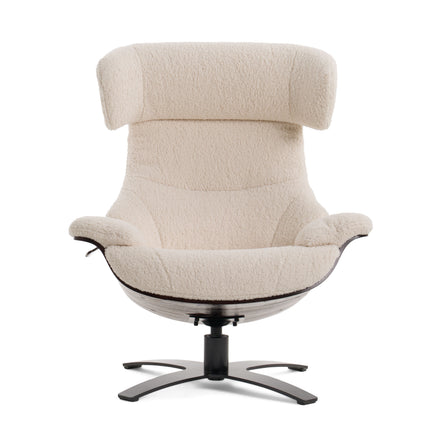 Zahara Modern Beige Lounge Chair & Ottoman - image 3