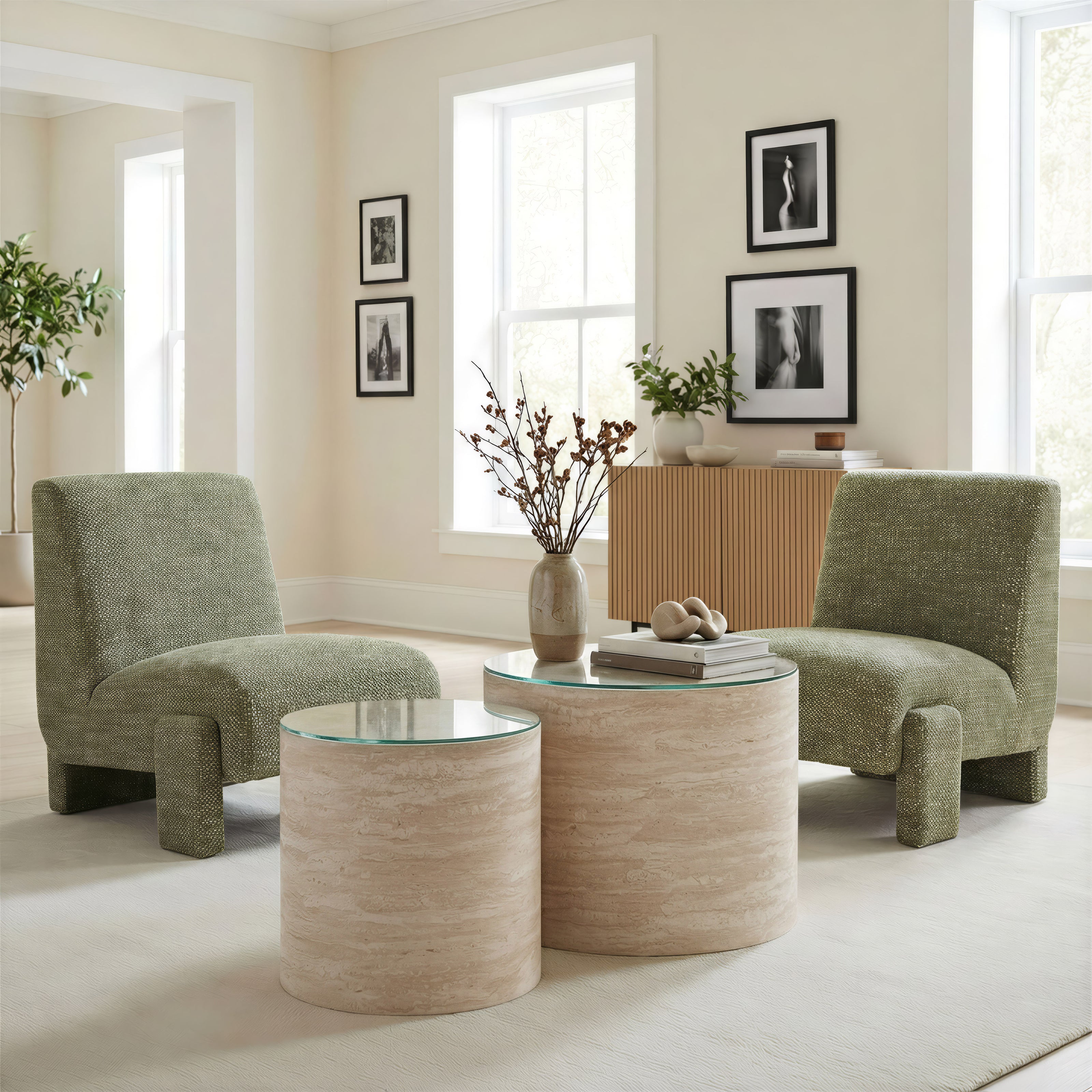 Carzo Coffee Table Set (2-Piece) Stone Beige