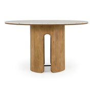 Zorhan - Modern White Marble + Mango Round Dining Table - image 3