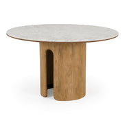 Zorhan - Modern White Marble + Mango Round Dining Table - image 4