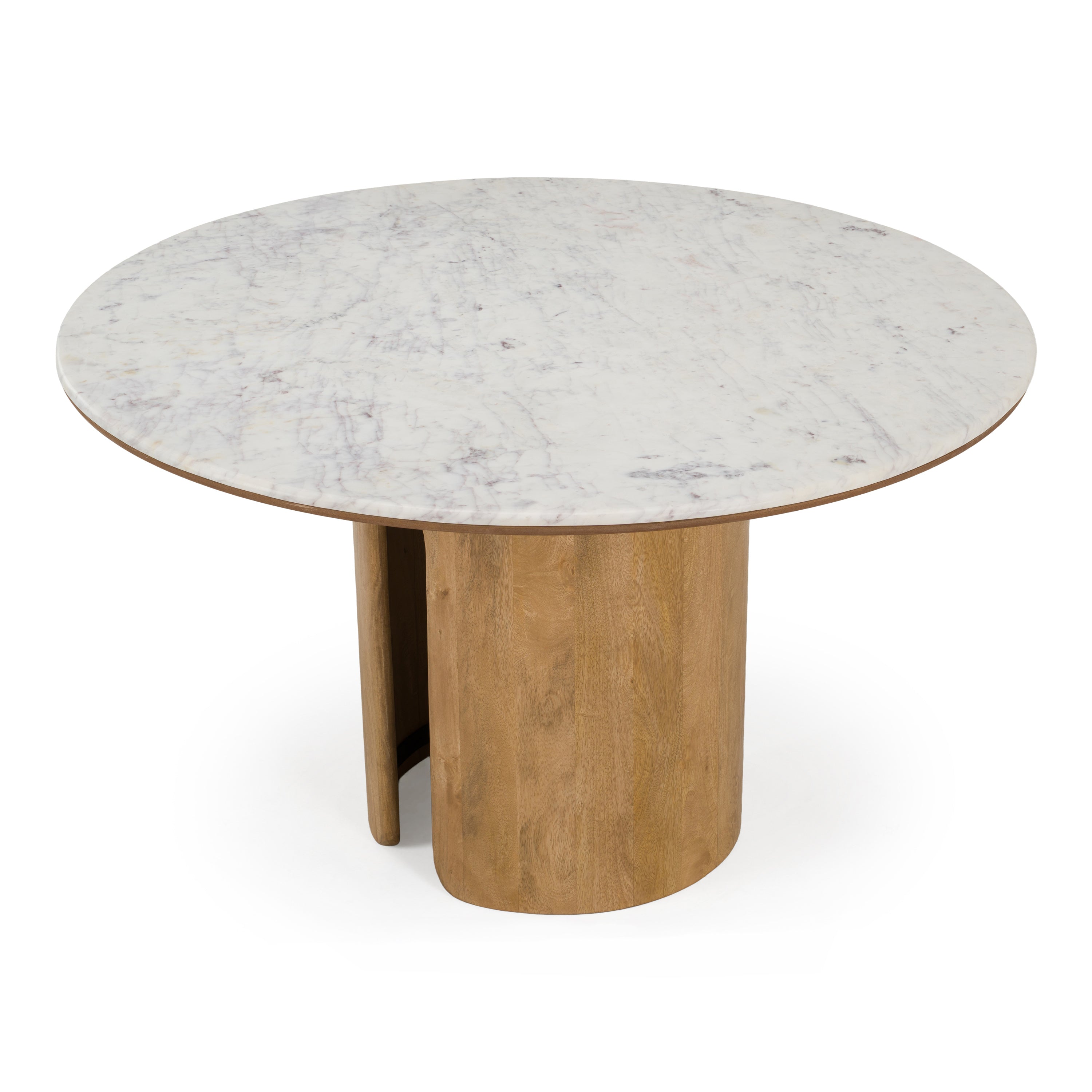 Zorhan - Modern White Marble + Mango Round Dining Table - image 5