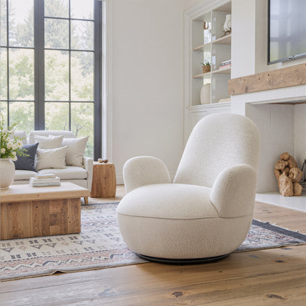 Lunet Swivel Chair Ivory